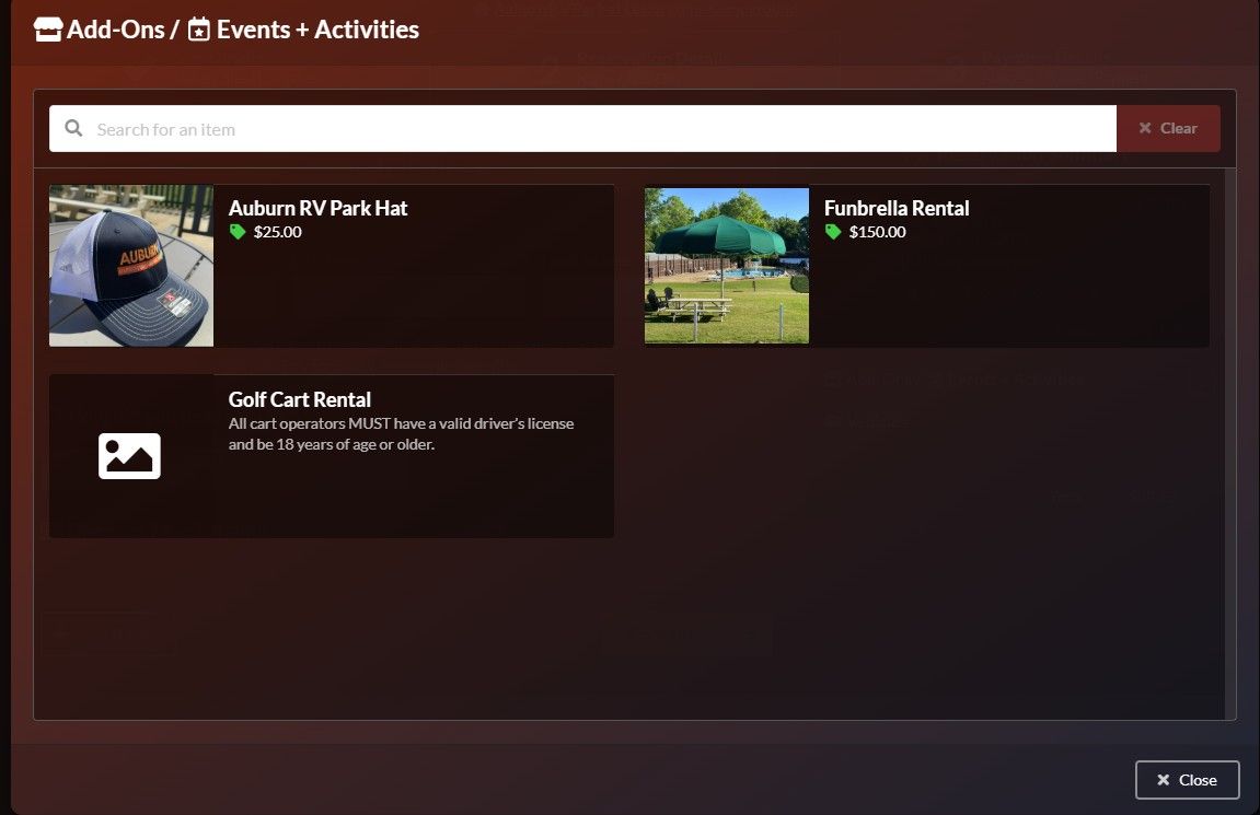 Dark-themed app window with search bar and thumbnail results grid.