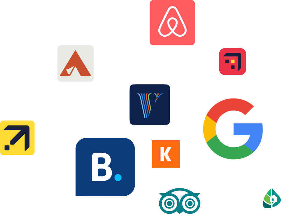 Logos of many of the OTAs available thru ResNexus.