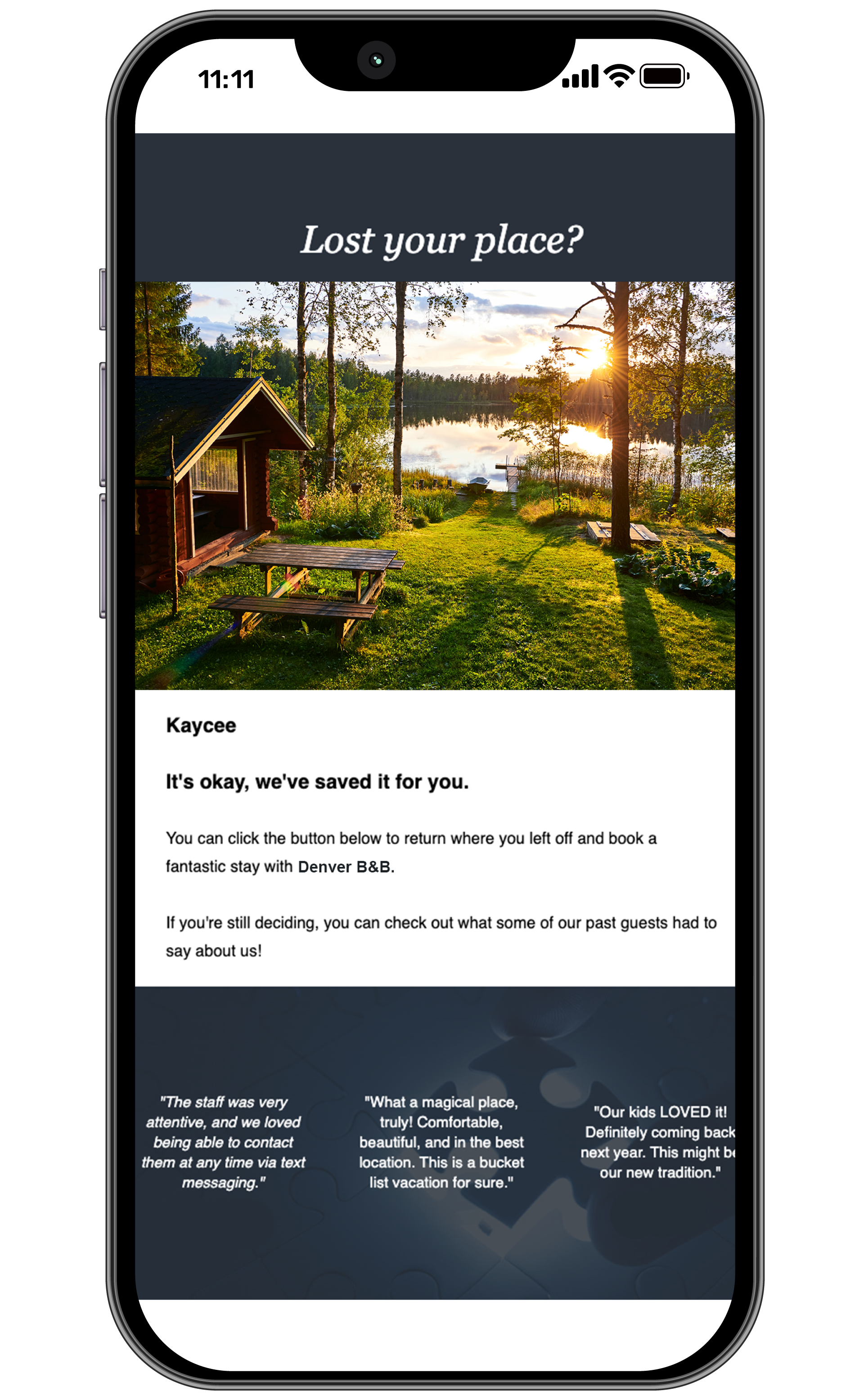 A cell phone with a picture of a picnic table on the screen.