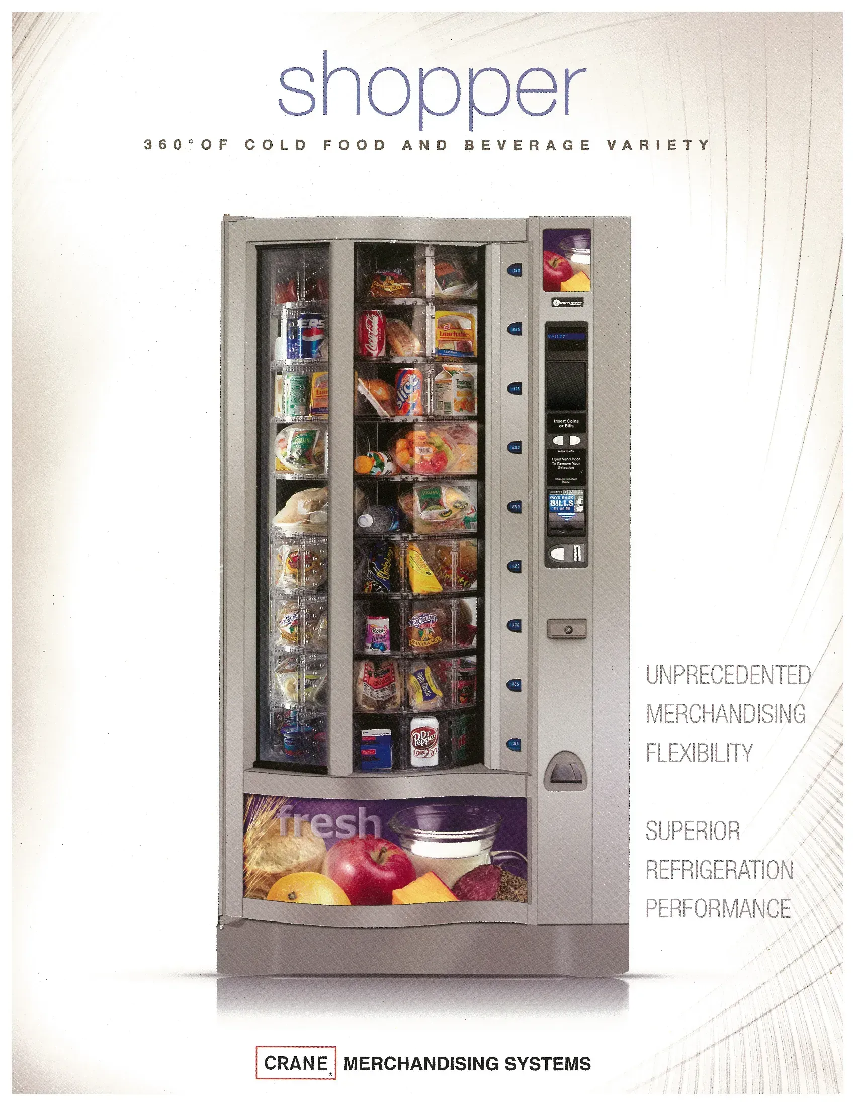 An advertisement for a vending machine called shopper