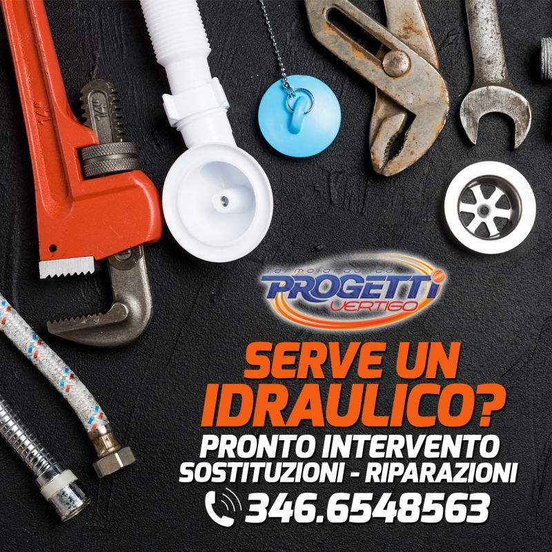 Attrezzi e ricambi idraulici attorno al logo