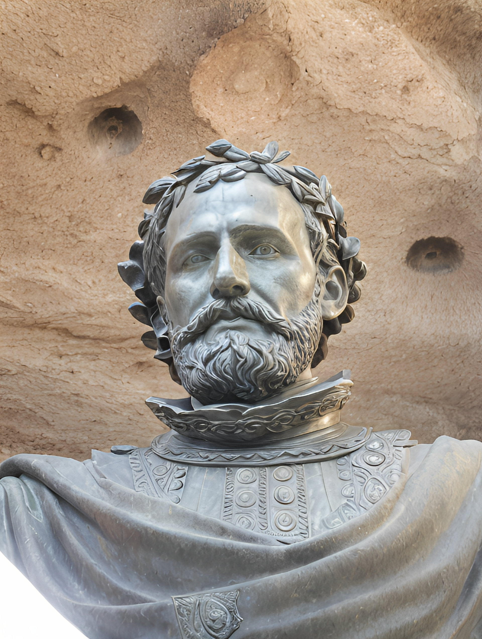 Busto de bronze de Luís de Camões, em Macau