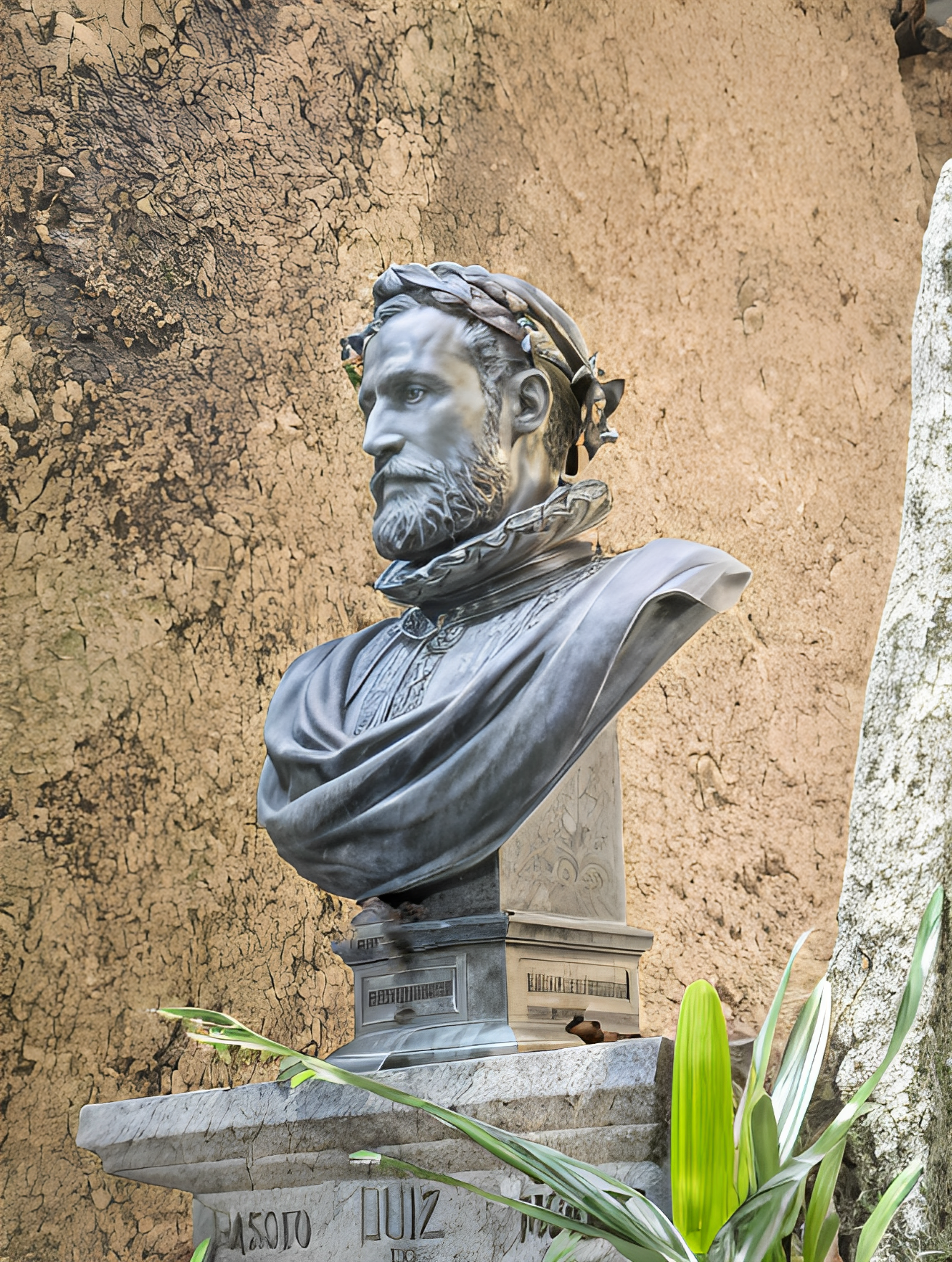 Busto de bronze de Luís de Camões, em Macau
