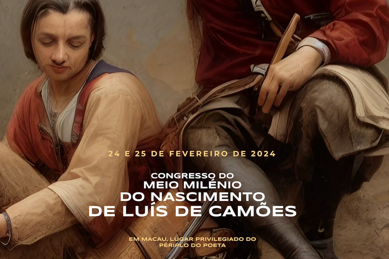 Adaptação da pintura de Francisco Metrass, Camões em Macau