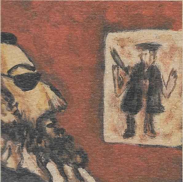 Camões olha para um seu retrato