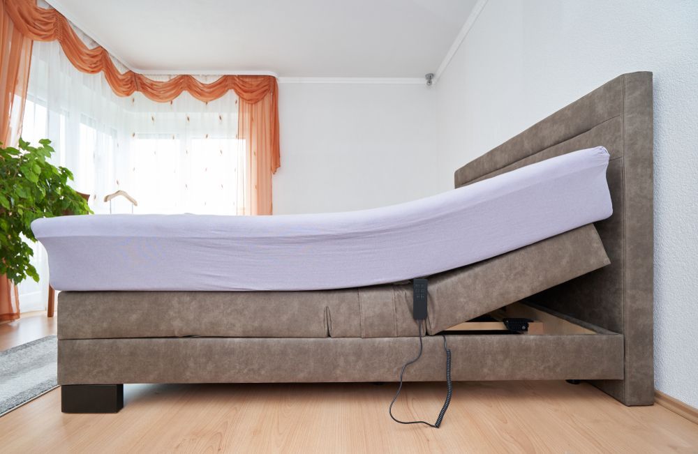 An Adjustable Bed With the Head Raised, Inside a Bedroom — Ballina Home Healthcare Sales & Hire and Compression Stockings Plus in Ballina, NSW