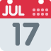 Calendar showing July 17 with a red background.
