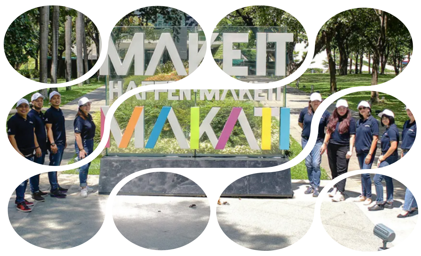 People posing near the 