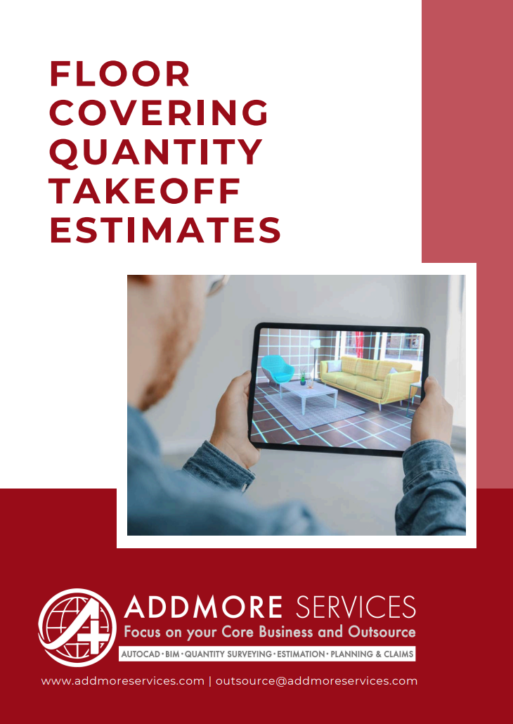 Cover of a brochure. A man holds a tablet with a floor covering rendering. Text: