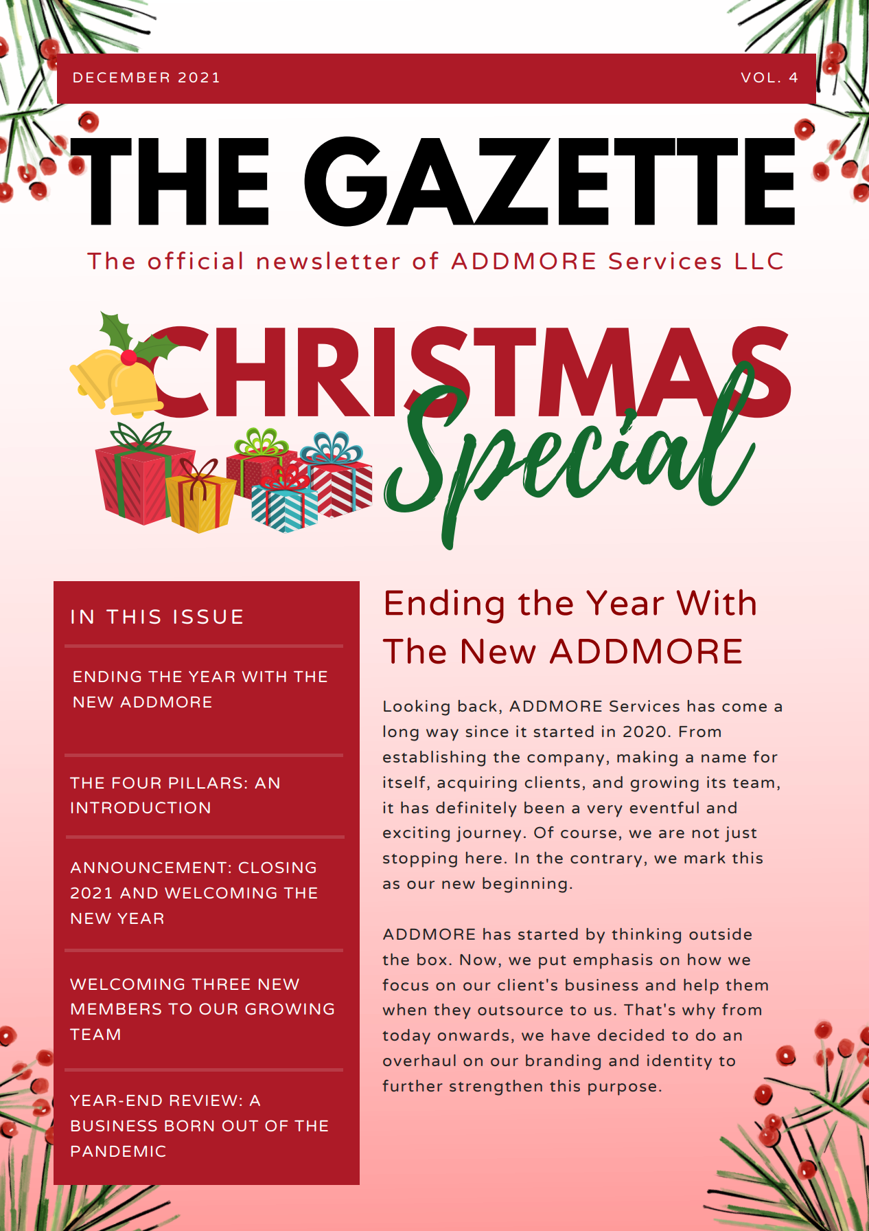 Newsletter titled 