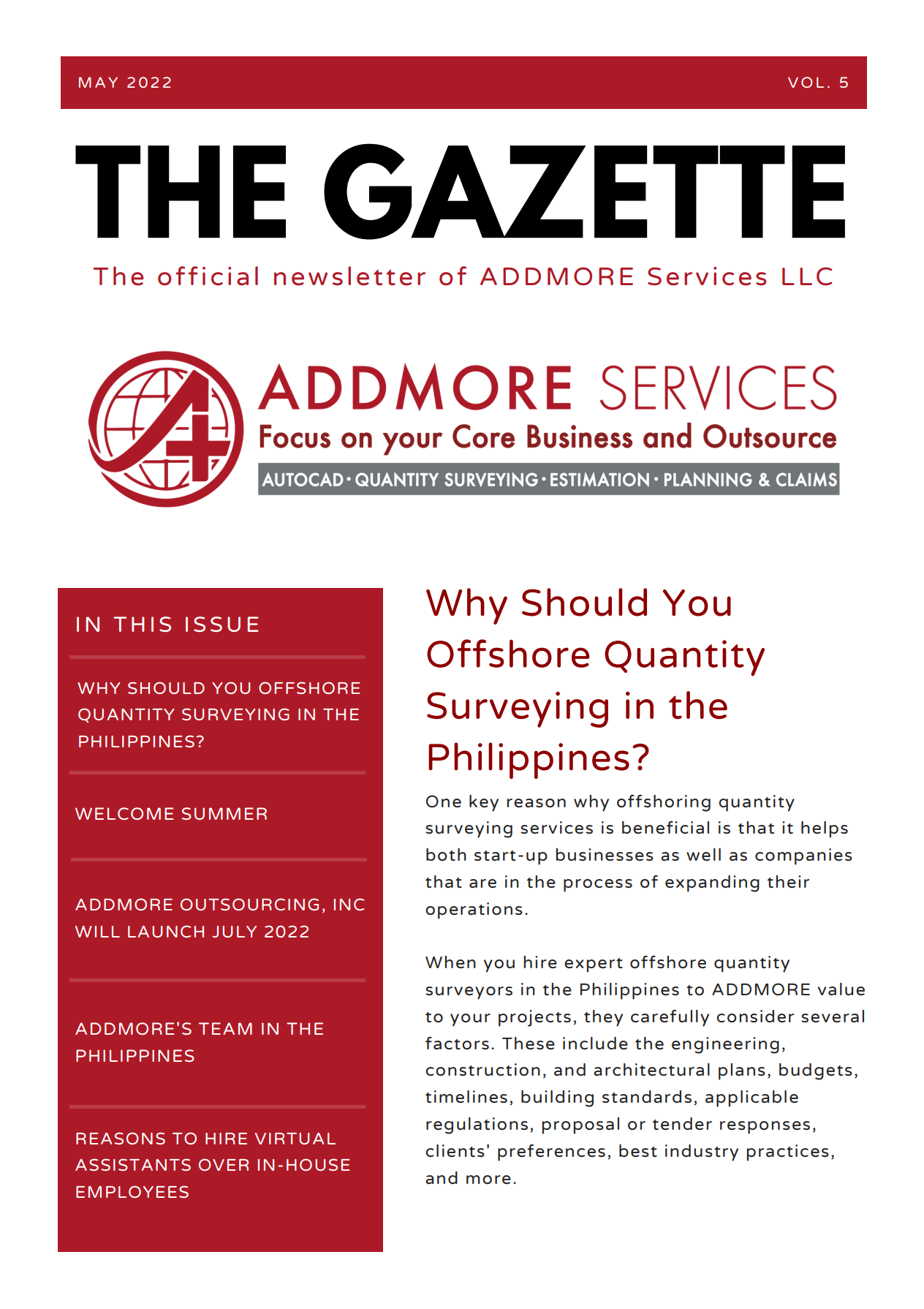 Newsletter titled 