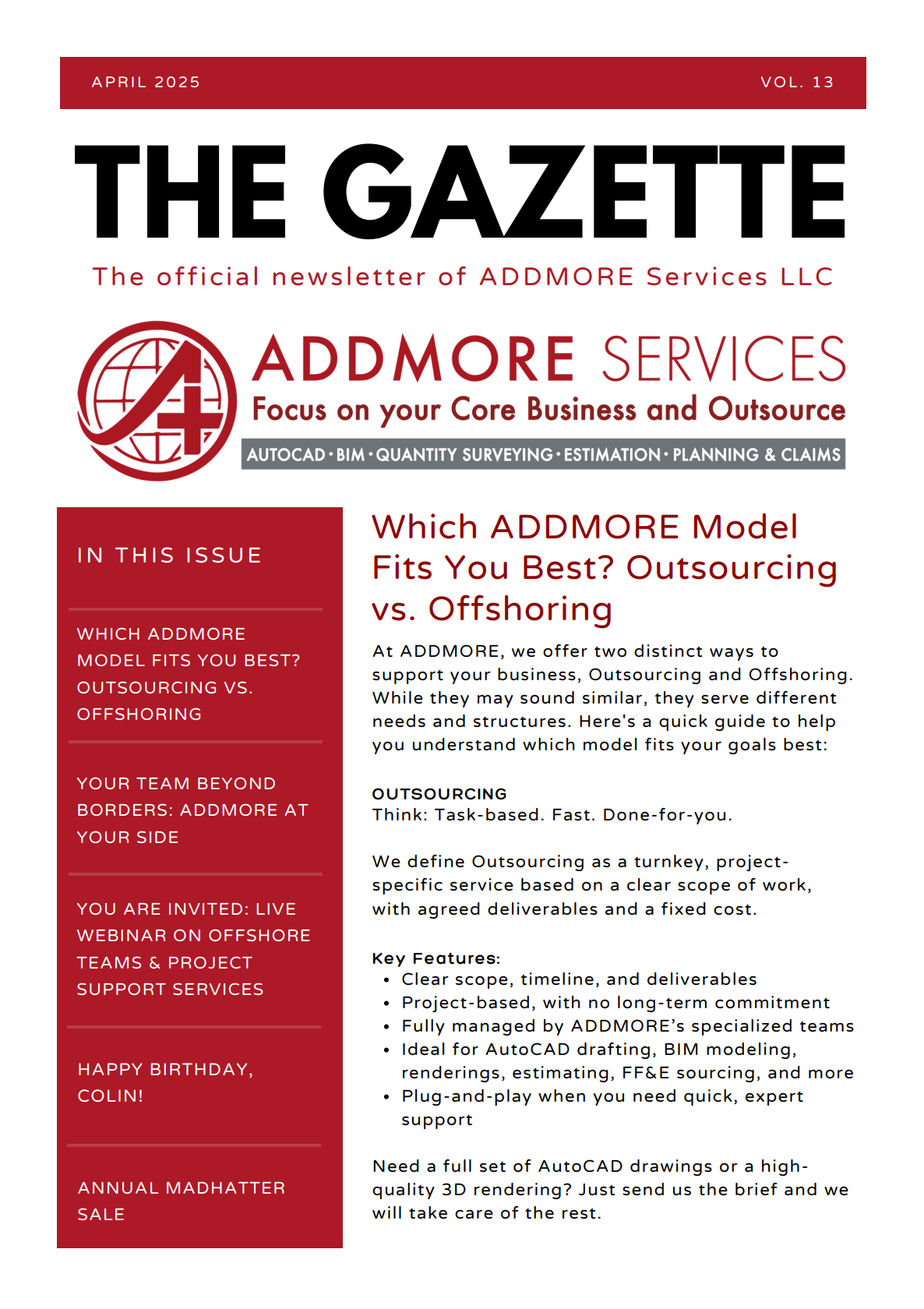 Newsletter titled 