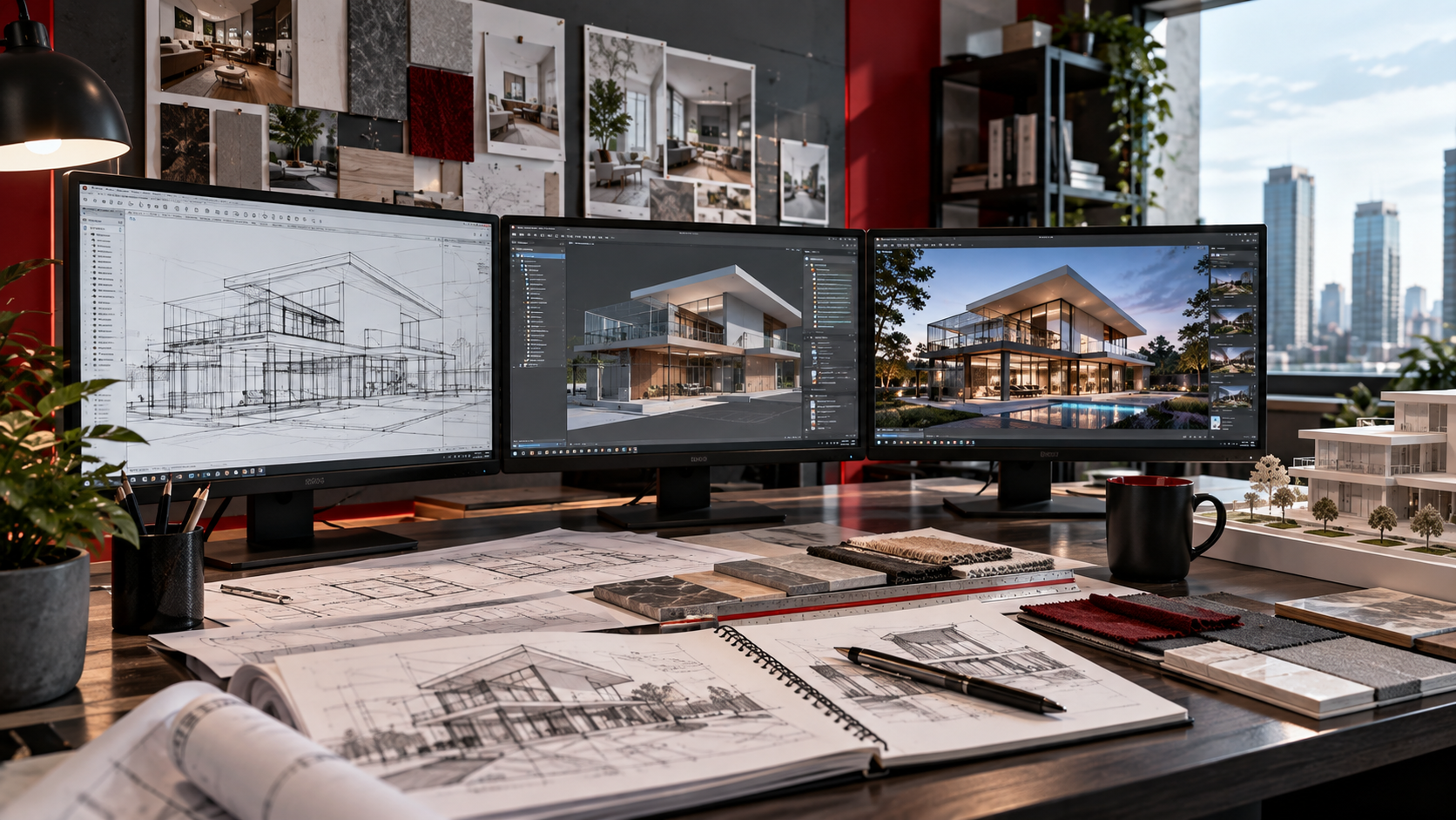 Photorealistic architectural rendering of created from BIM