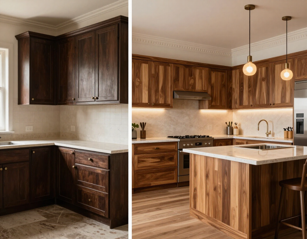 Antes y después de una cocina integral