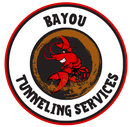 A logo for bayou tunneling services with a lobster