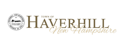 Town of Haverhill, New Hampshire logo with seal and gold script text on a white background