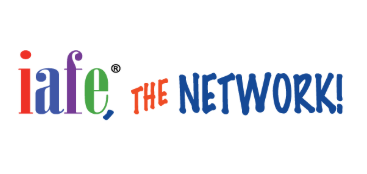 Iafe logo with “THE NETWORK!” in blue and red text