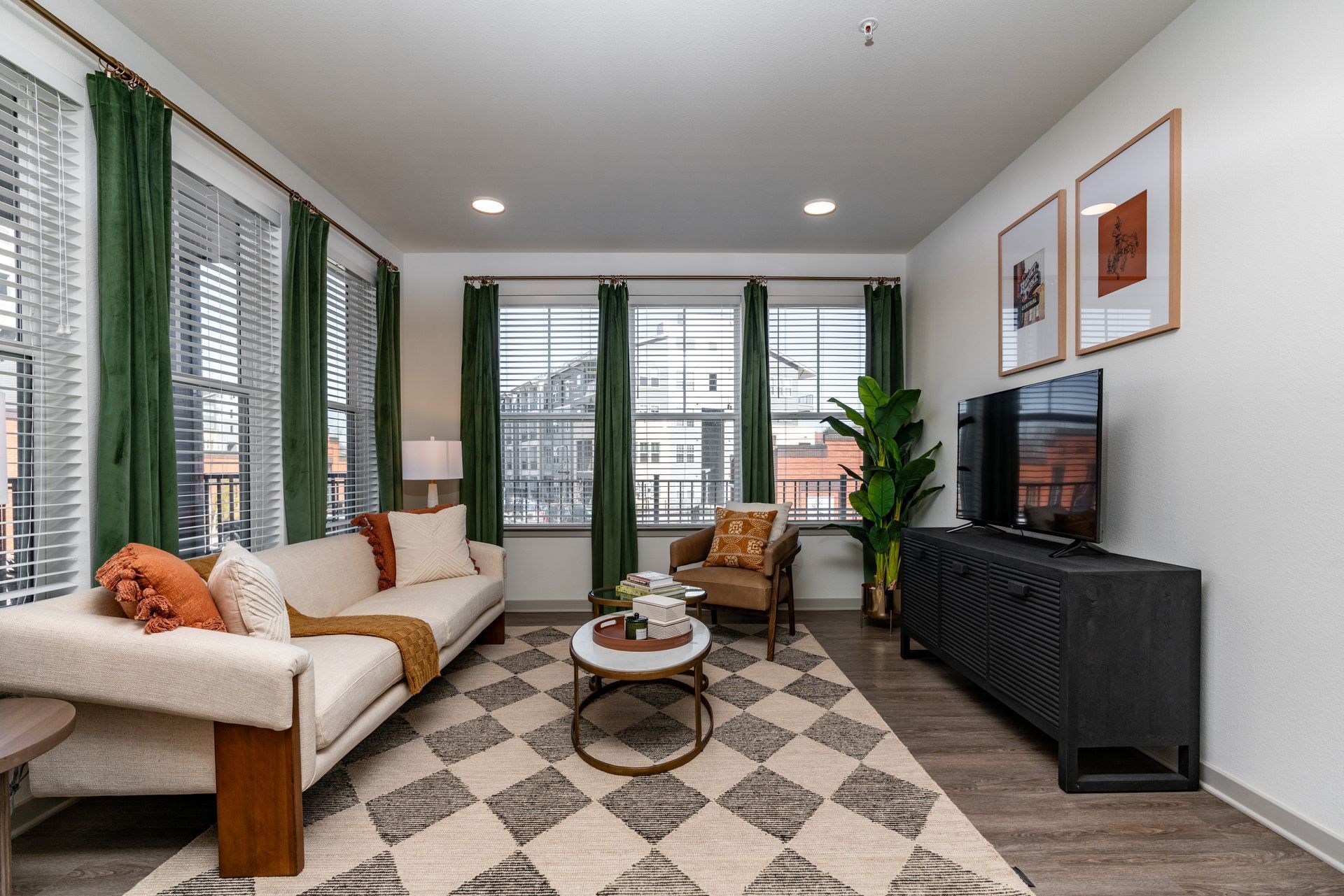 Comfortably furnished living space at Livano Nations.