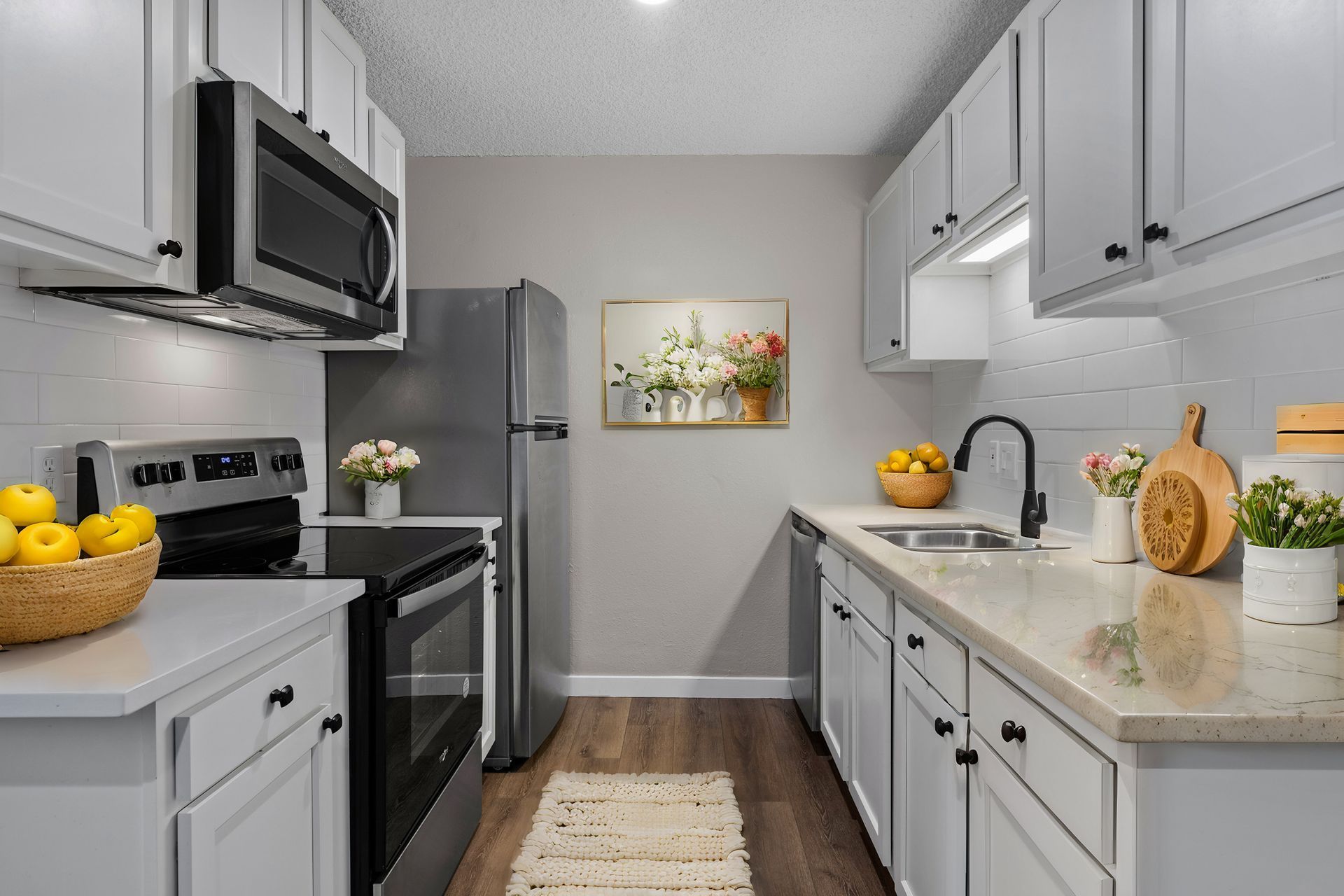 Photo of a kitchen showing plenty of cabinetry
