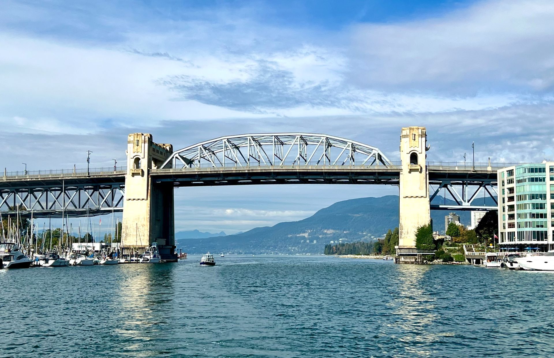 The Burrard Street bridge in Vancouver, BC, Canada