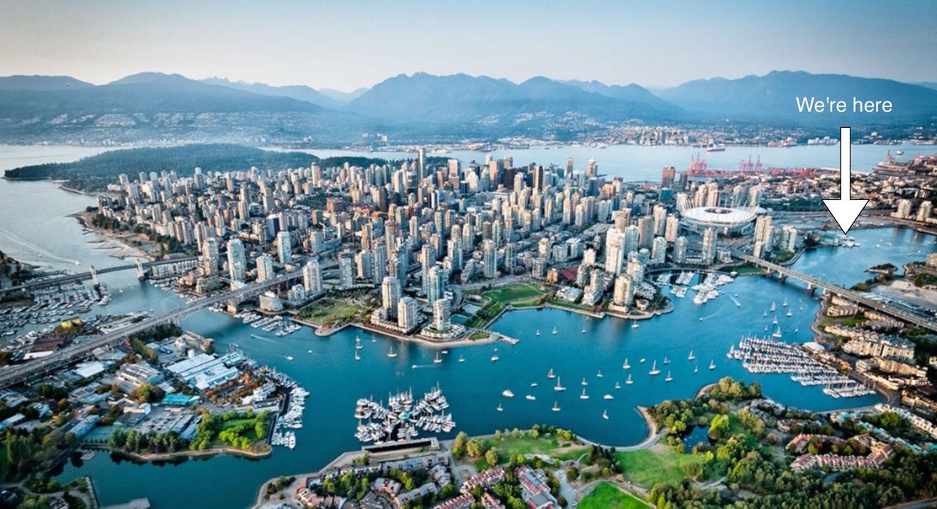 We're conveniently located in False Creek. We're conveniently located in False Creek.