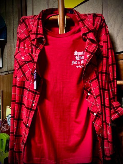 Image of Red shirt with red T shirt