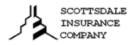 A black and white logo for scottsdale insurance company
