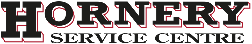 A logo for hornery service centre on a white background