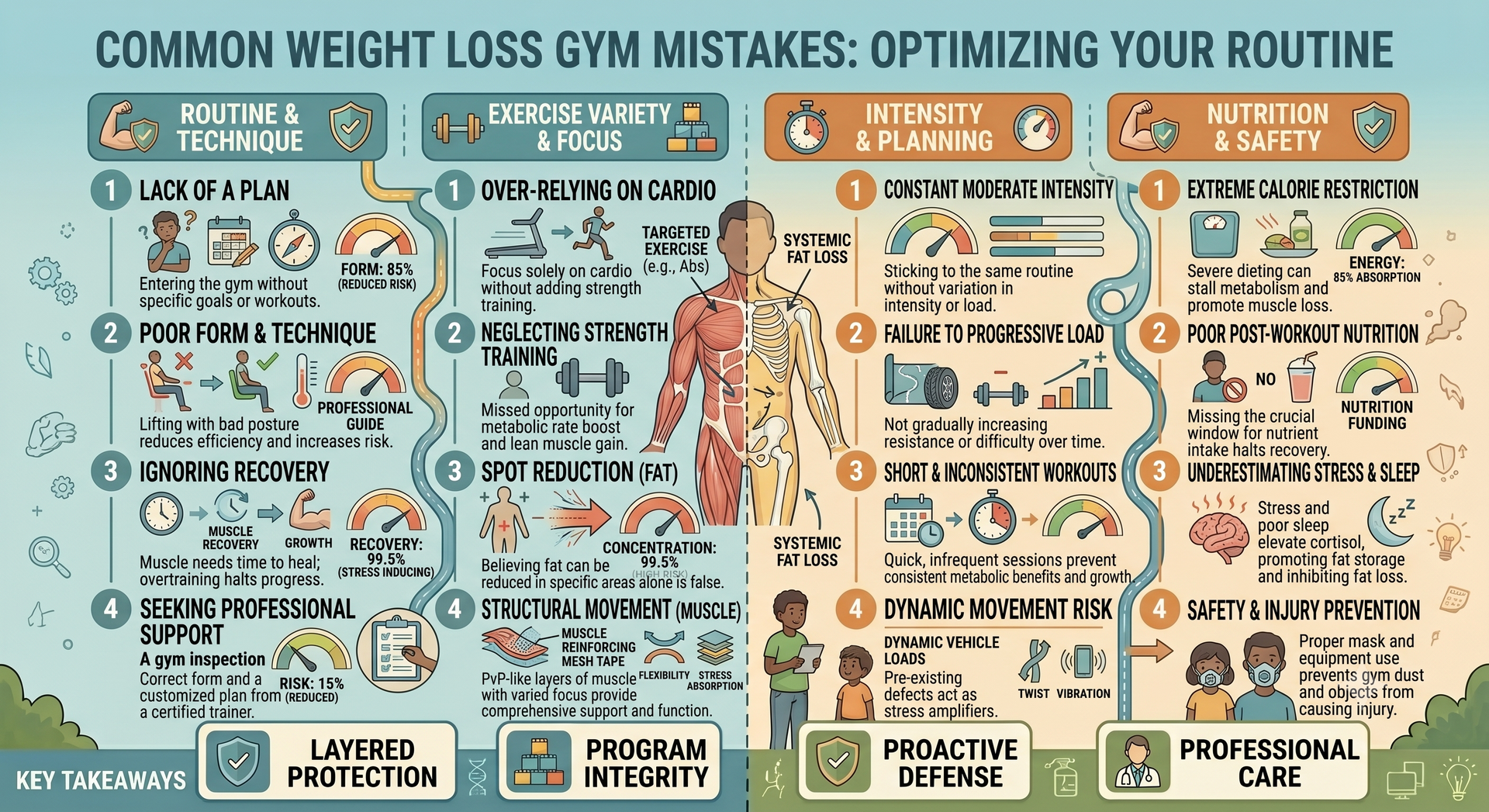common gym weight loss mistakes infographic