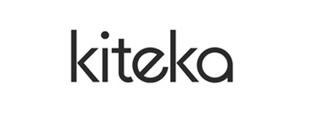 A black and white logo for kiteka on a white background.