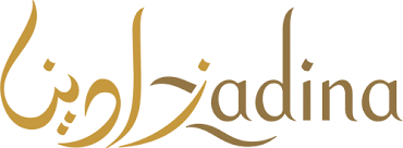 The word adina is written in arabic on a white background.