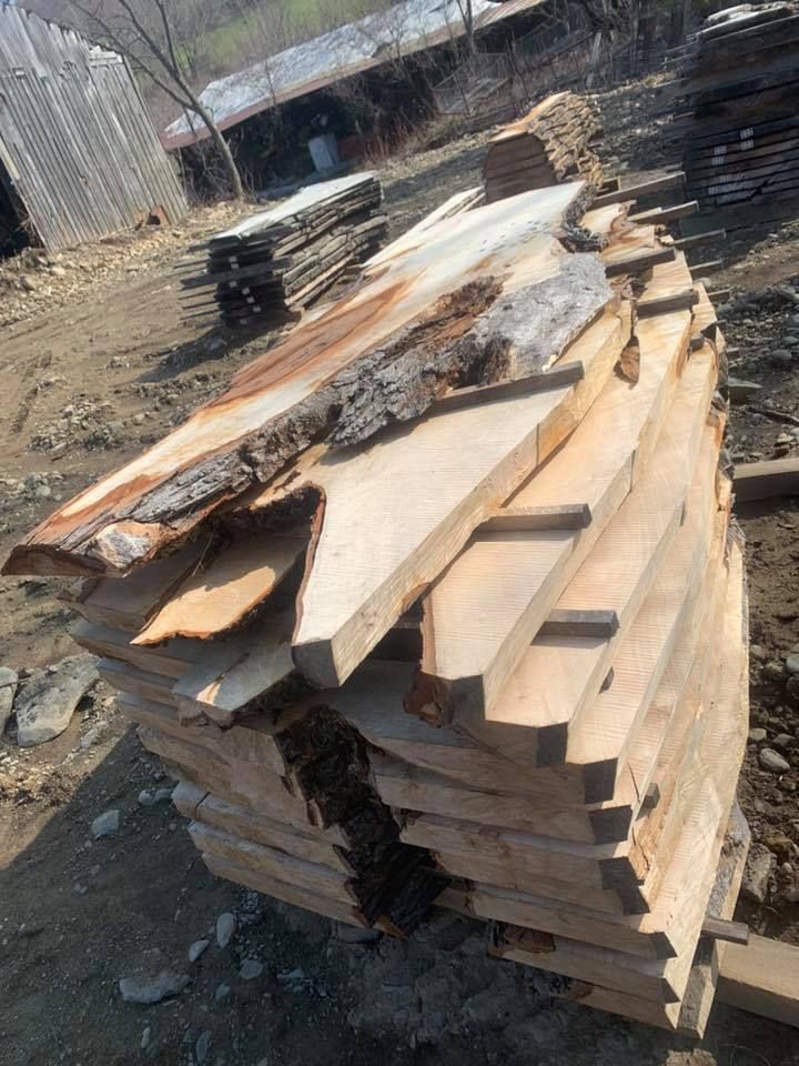Stacked live edge slabs