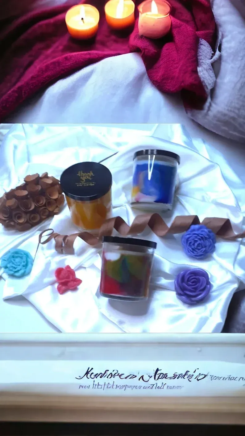 Soy Wax Marble Candle with Extra Scent