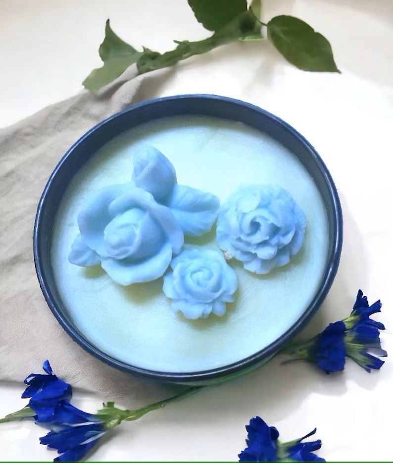 Decorative Floral Bouquet two Scented Candles