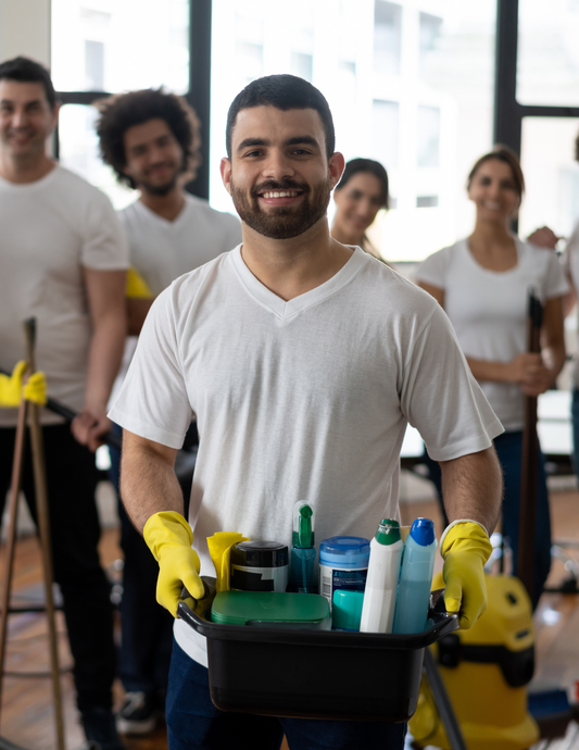 image of a short-term rental cleaning service team