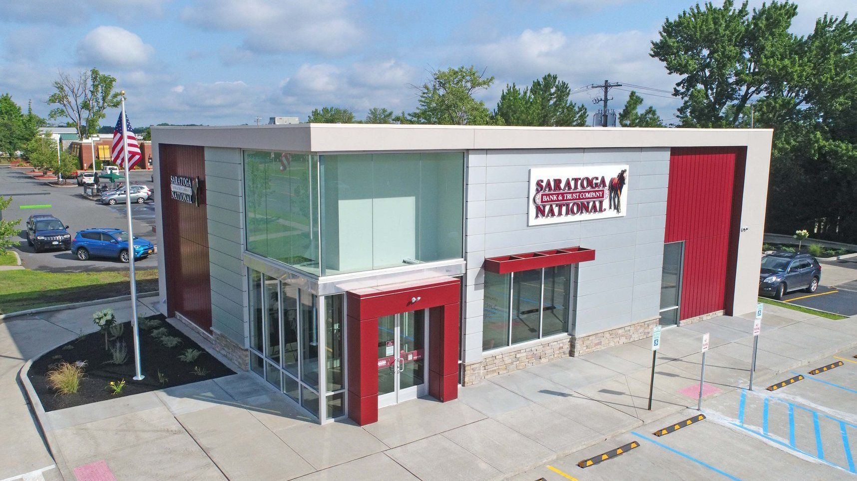 An aerial view of an american kennel club building