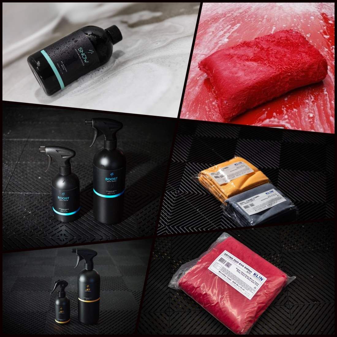 A collage of different types of cleaning products