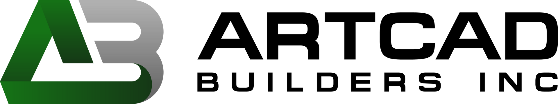 Logo for Artcad Builders Inc. featuring a stylized green and grey 