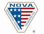 The nova representatives veterans logo is a triangle with an american flag on it.