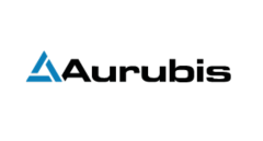 AuruBis merkið í svörtu og bláu á hvítum bakgrunni