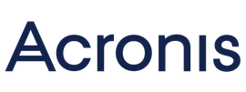 The acronis logo is blue and white on a white background.