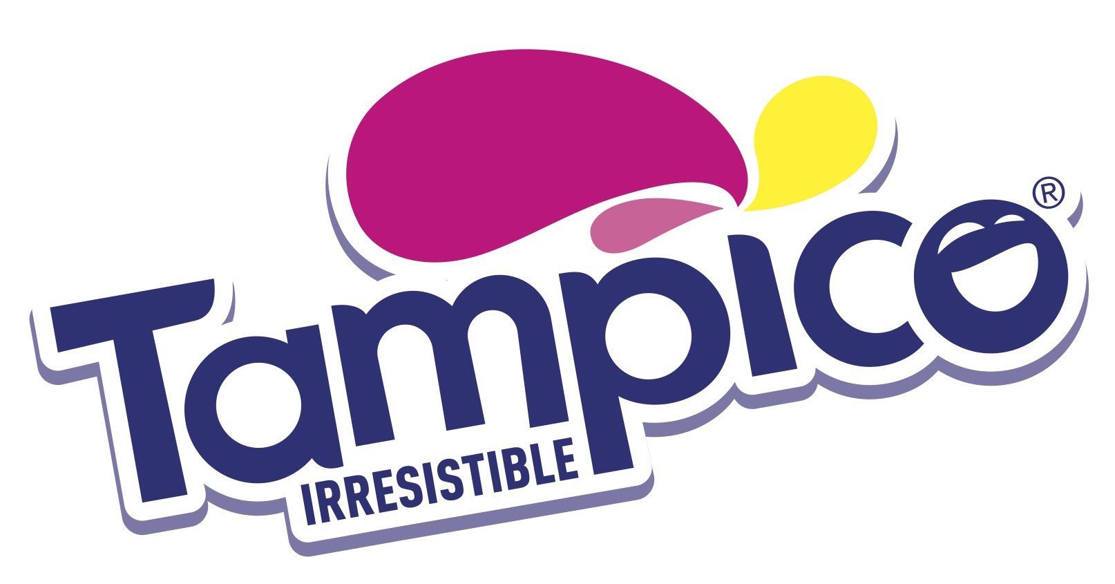 A tampico logo with a purple and yellow circle on a white background.
