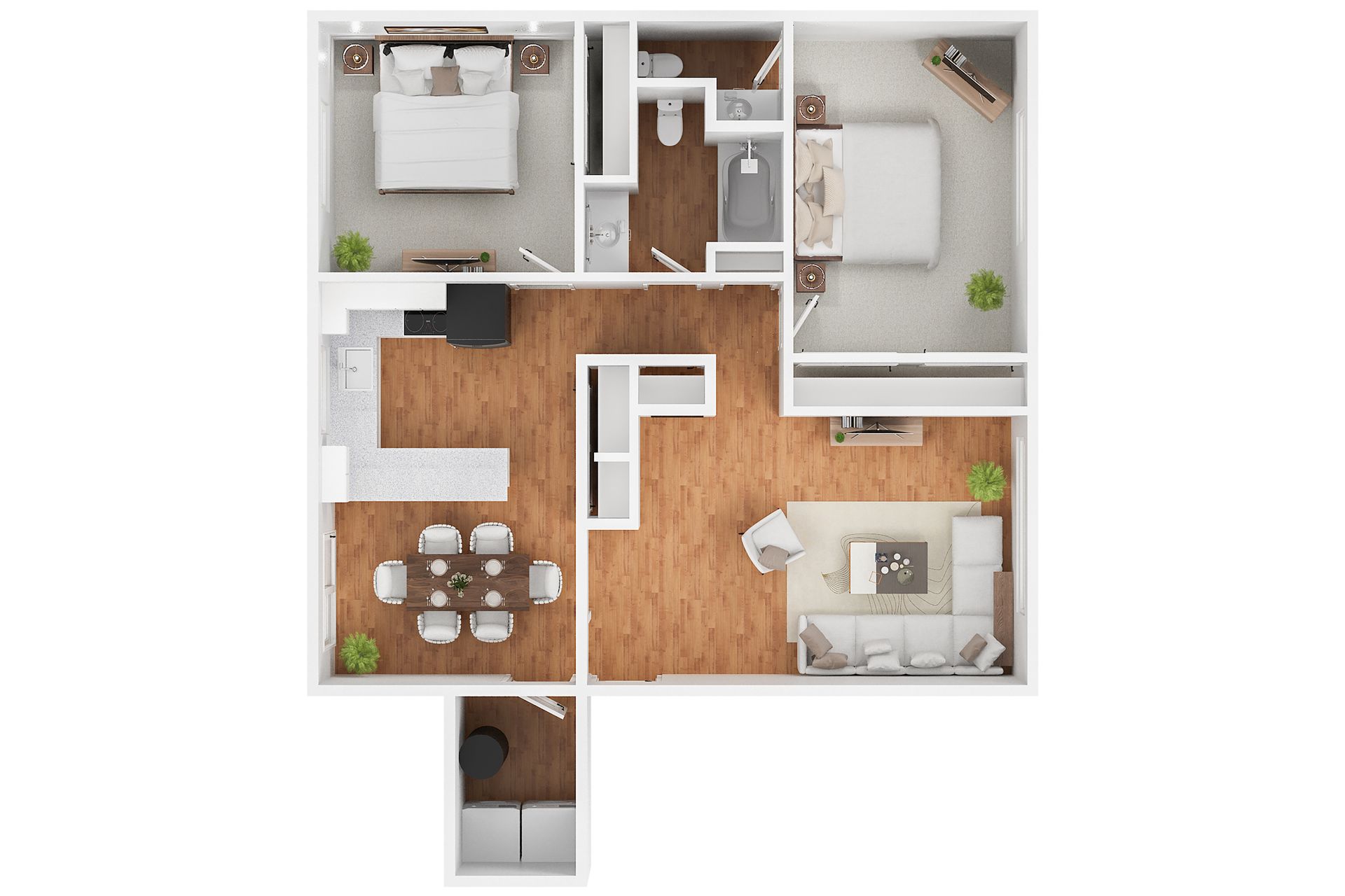 2 Bed | 1.5 Bath floorplan