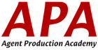 APA logo in red and black with the words “Agent Production Academy” underneath