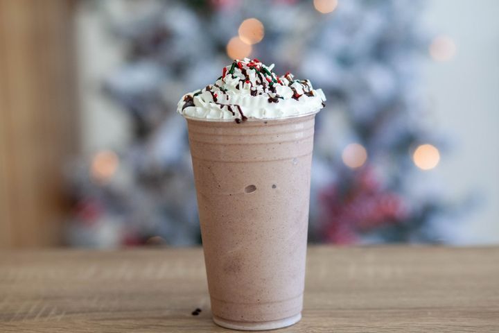 2% Milk, Sweet Cream, Pumpkin Puree, Vanilla Frozen Yogurt, Cinnamon, and Graham Crackers, topped with whipped cream and cinnamon.