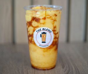Mango Juice, Lemon Juice, Mango, Agave, Tajin, Chamoy Drizzle