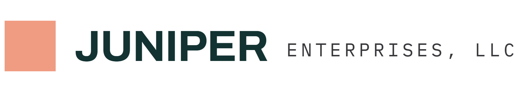 Juniper Enterprises logo with orange square icon and black text on white background