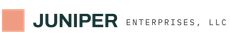 Juniper Enterprises logo with orange square icon and black text on white background
