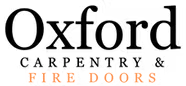 Logo for Oxford Carpentry & Fire Doors in black and gold text.
