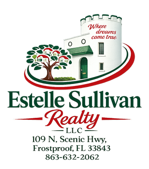 Estelle Sullivan Realty LLC logo with tree, house, and Frostproof, FL address and phone number